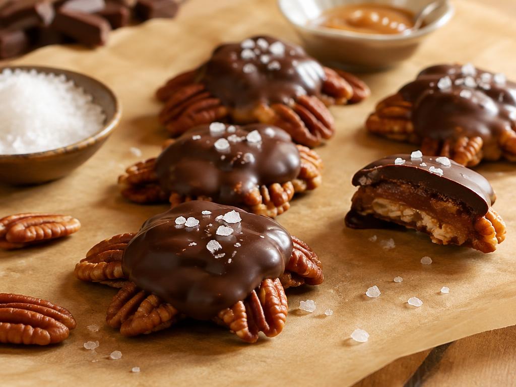 Healthy chocolate turtles