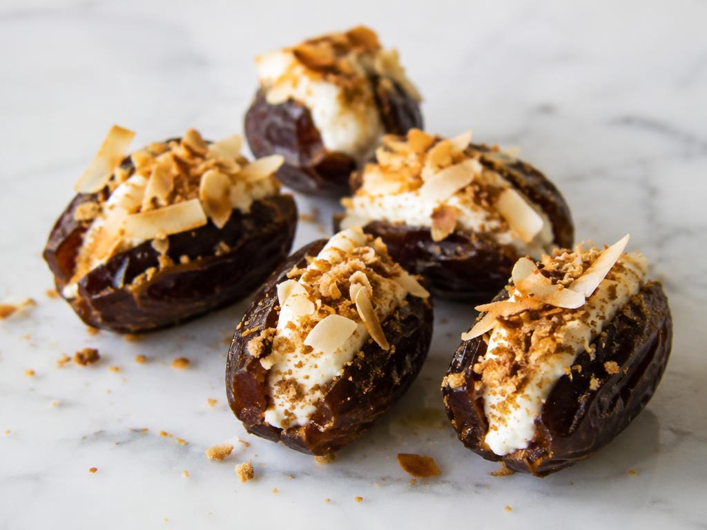 Coconut cream pie stuffed dates