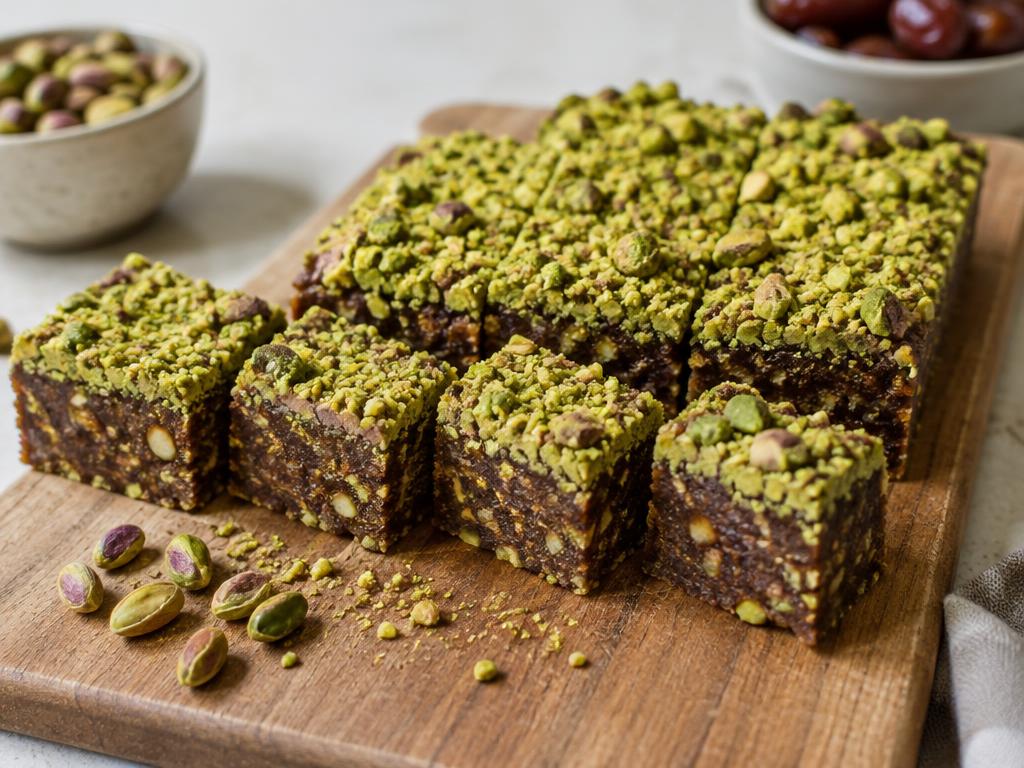Pistachio date squares
