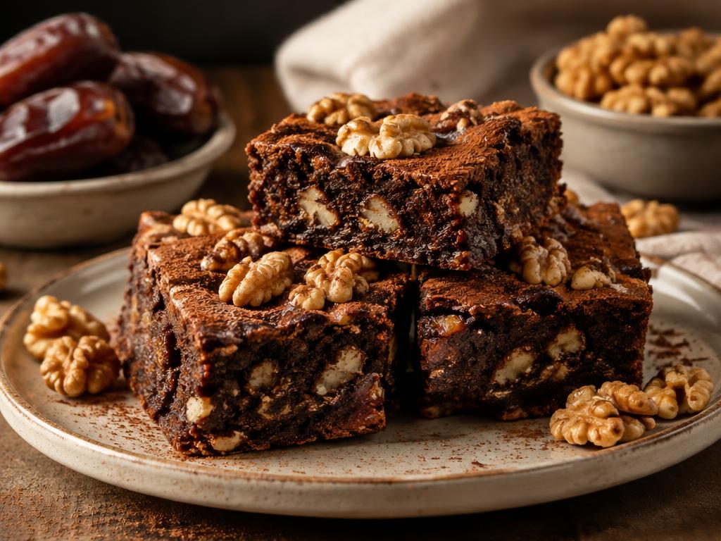 Walnut date brownies